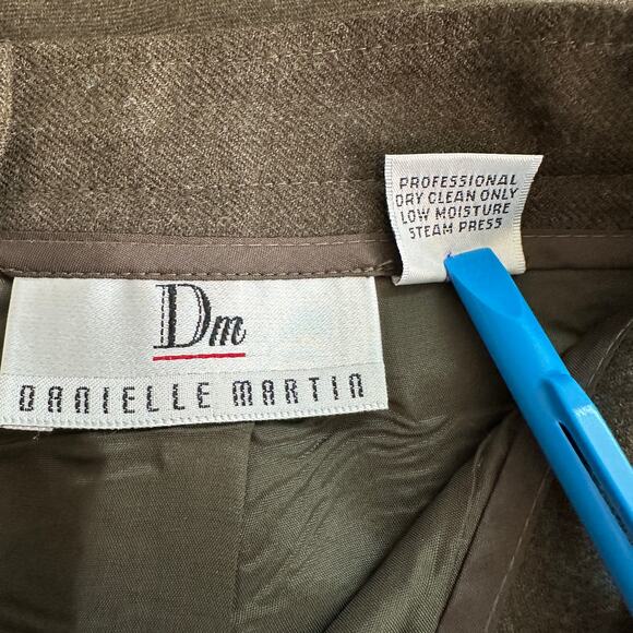 Vintage 100 Wool Midi Skirt Size 16 Olive Green Quiet Luxury Academia Preppy EUC - Picture 8 of 9